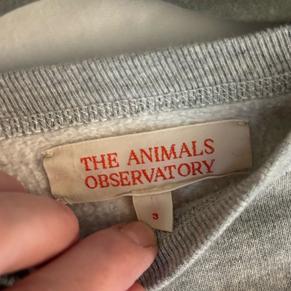 The animals observatory size 3 heather grey shark Dolphin sweatshirt - Picture 4 of 5